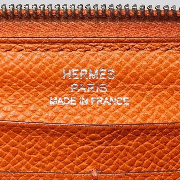Hermes Orange Epsom Leather Zip Around Wallet - Picture 8 of 12